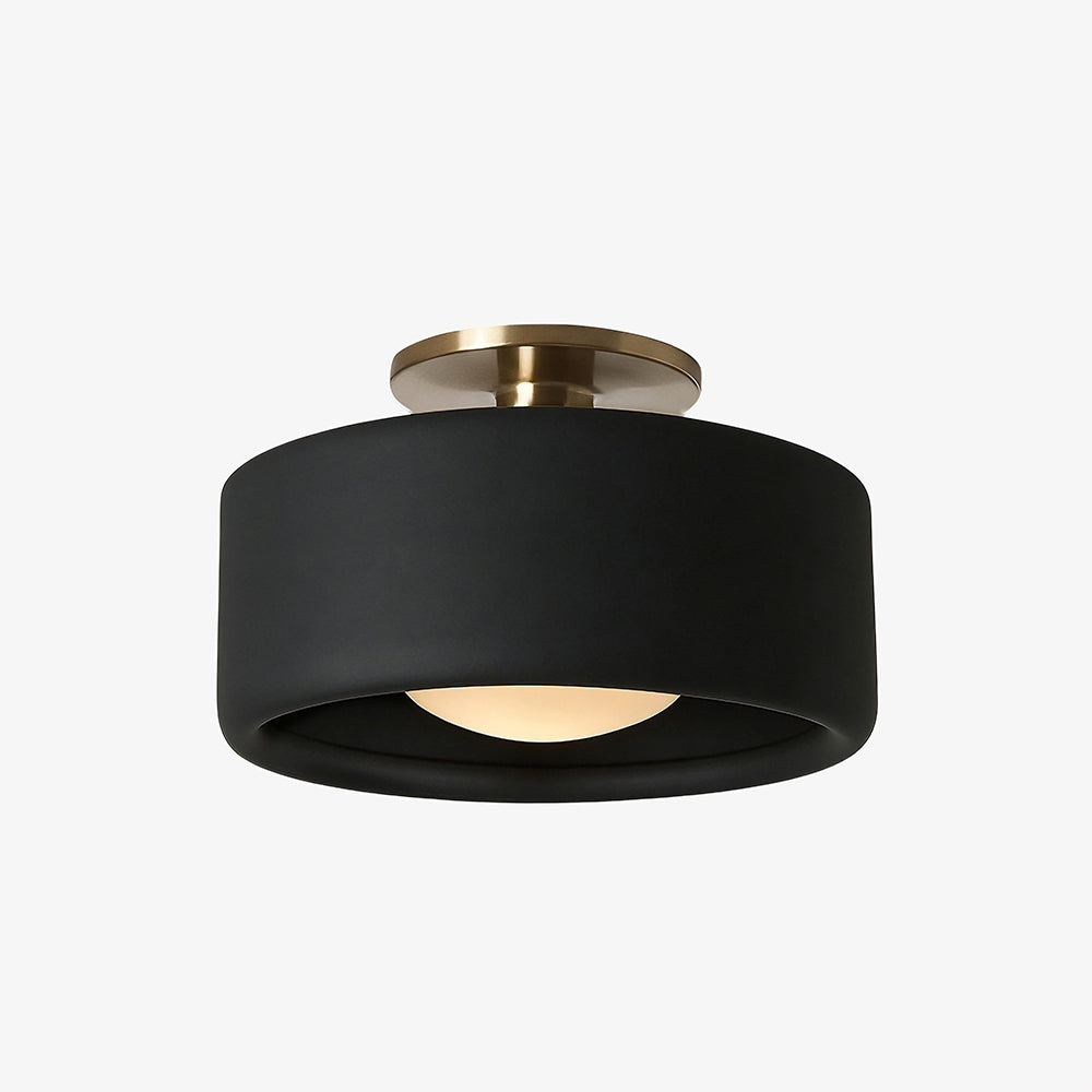 Glaze | Porcelain Semi Flush Mount Ceiling Light, Colorful Ceramic Ceiling Lamp, Modern Brass Fixture