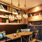 Vintage Rope | Glass Globe Pendant Light, Rustic Farmhouse Rope Hanging Lamp for Kitchen Island