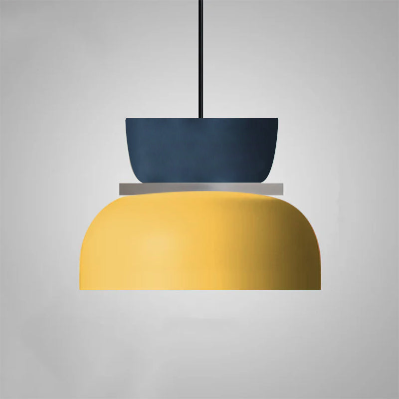 Sorbet | Colorful Pendant Light, Two Tone Metal Dome Hanging Lamp for Kitchen Island and Dining Room