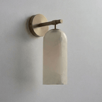 Corinth | Alabaster Wall Sconce, Cylinder Stone Wall Light in Gold, Bronze or Nickel