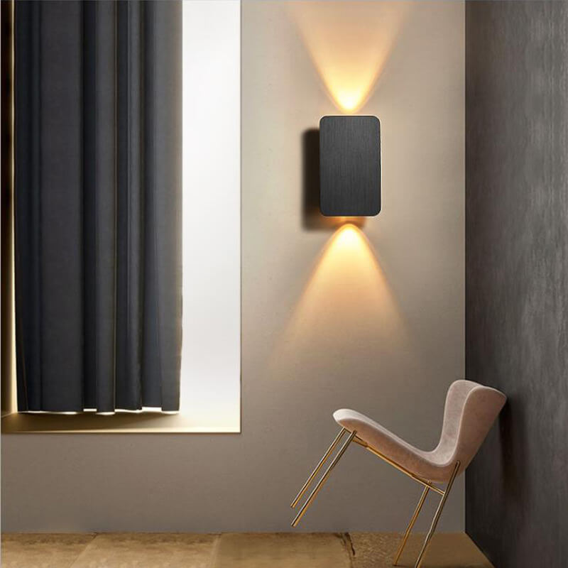 Everend | Flat Panel LED Wall Sconce, Up Down Indoor Wall Light, Minimalist Wall Lamp for Hallway