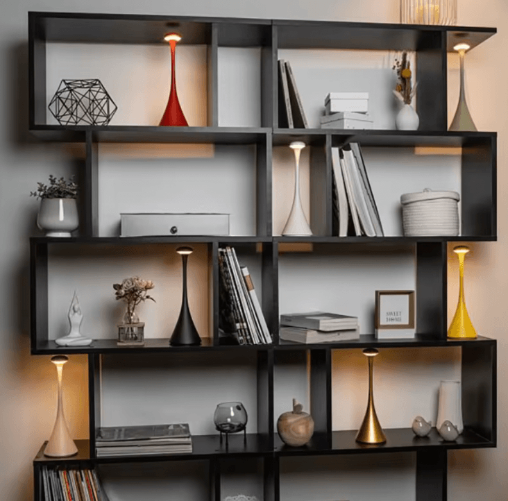 Lona | Slim Cordless Table Lamp, Modern Accent Light for Shelves and Bedside