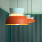 Sorbet | Colorful Pendant Light, Two Tone Metal Dome Hanging Lamp for Kitchen Island and Dining Room