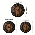 Heritage | Large Wooden Wall Clock, Roman Numeral Silent Clock, Rustic Farmhouse Clock for Living Room