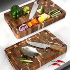 Grove | End Grain Cutting Board, Large Acacia Wood Butcher Block with Juice Groove, Chopping Board