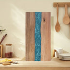 Lagoon | Resin River Cutting Board, Acacia Wood Charcuterie and Cheese Board, Epoxy Serving Board