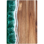 Wave | Resin Acacia Cutting Board, Ocean Wave Epoxy Charcuterie Board, Cheese and Serving Board