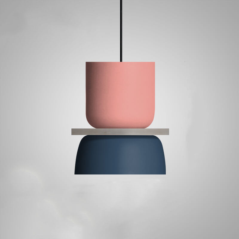 Sorbet | Colorful Pendant Light, Two Tone Metal Dome Hanging Lamp for Kitchen Island and Dining Room