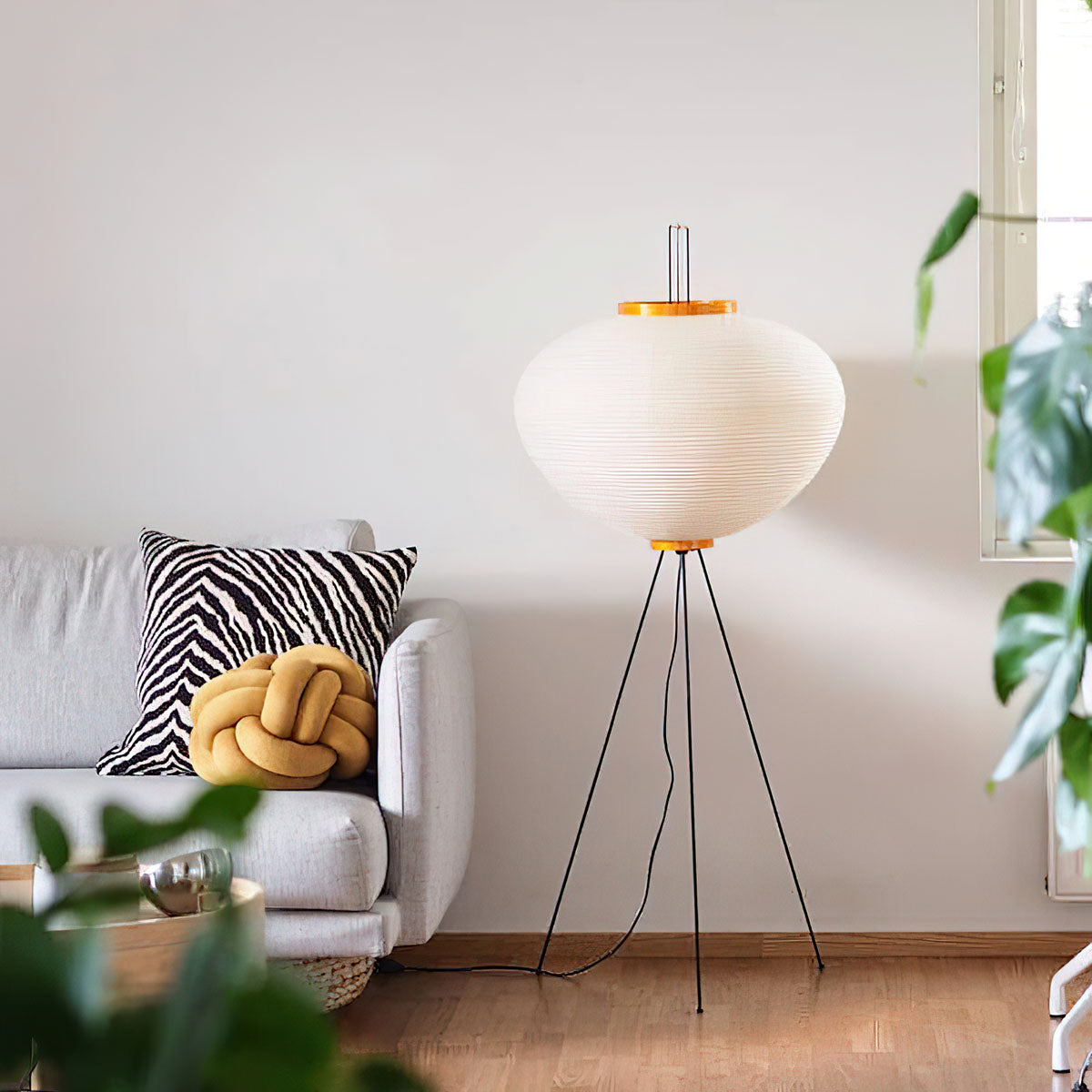 Rice Paper | Floor Lamp, Japanese Paper Lantern Standing Lamp, Japandi Floor Light for Living Room