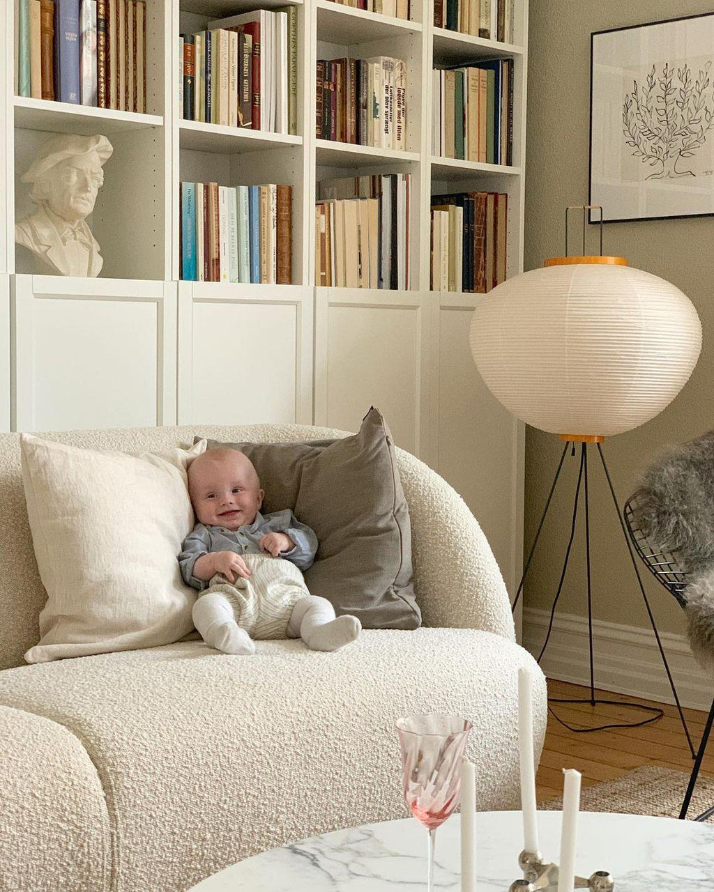 Rice Paper | Floor Lamp, Japanese Paper Lantern Standing Lamp, Japandi Floor Light for Living Room