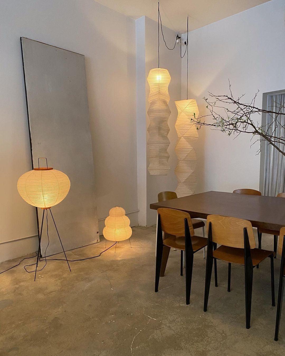Rice Paper | Floor Lamp, Japanese Paper Lantern Standing Lamp, Japandi Floor Light for Living Room