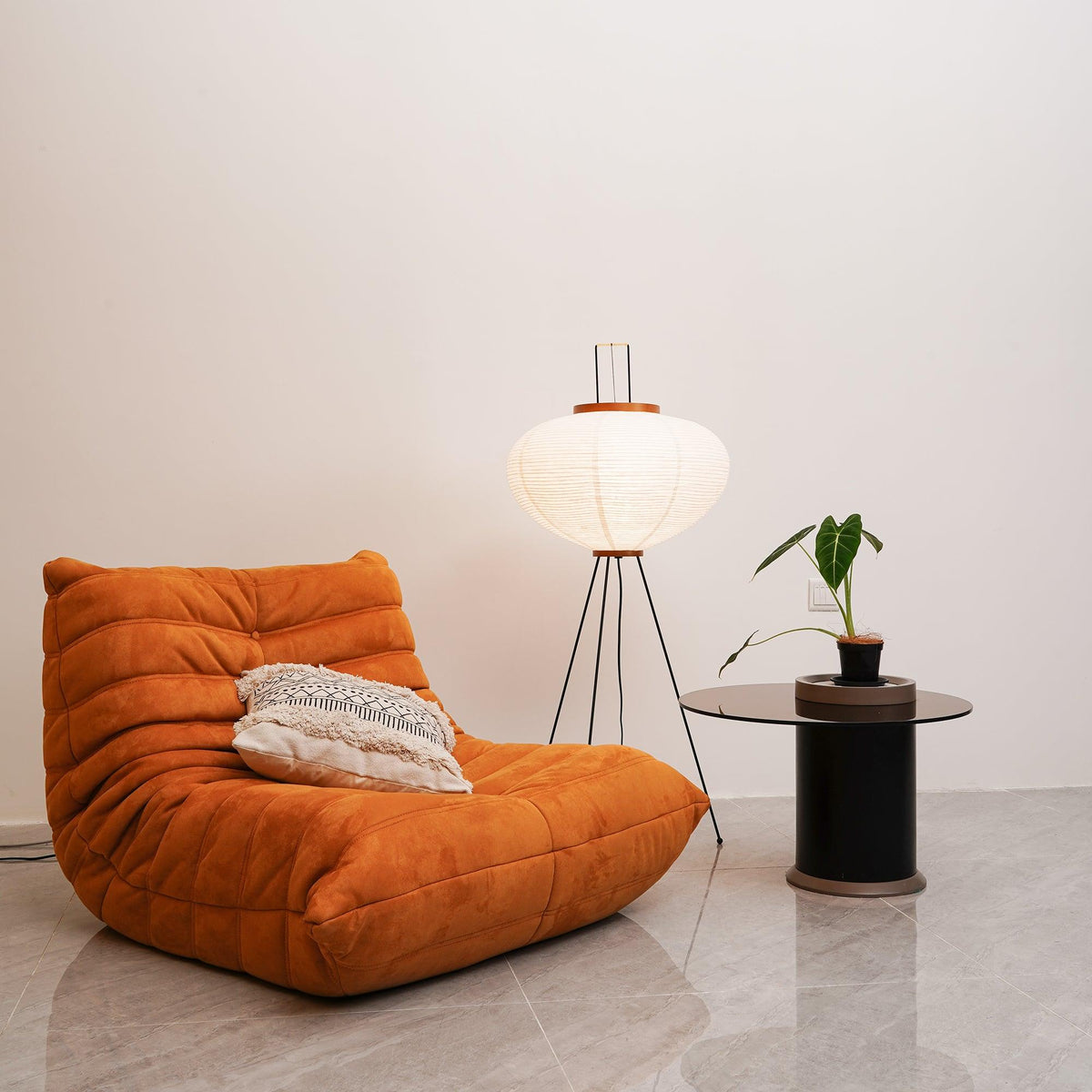 Rice Paper | Floor Lamp, Japanese Paper Lantern Standing Lamp, Japandi Floor Light for Living Room