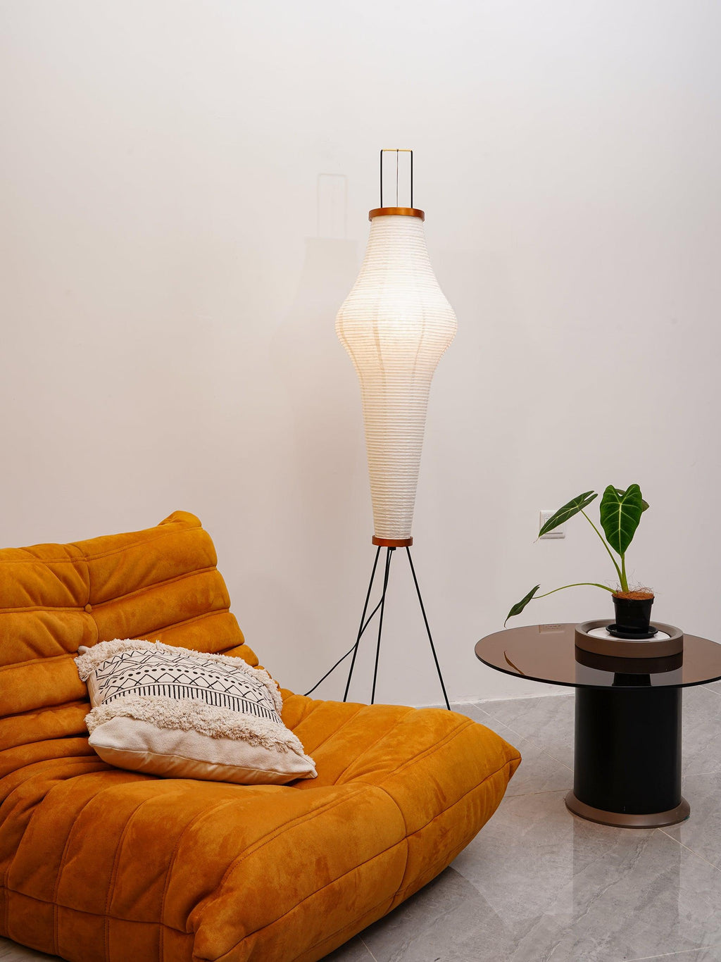 Rice Paper | Floor Lamp, Japanese Paper Lantern Standing Lamp, Japandi Floor Light for Living Room