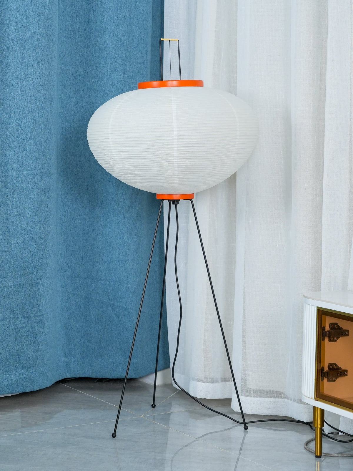 Rice Paper | Floor Lamp, Japanese Paper Lantern Standing Lamp, Japandi Floor Light for Living Room