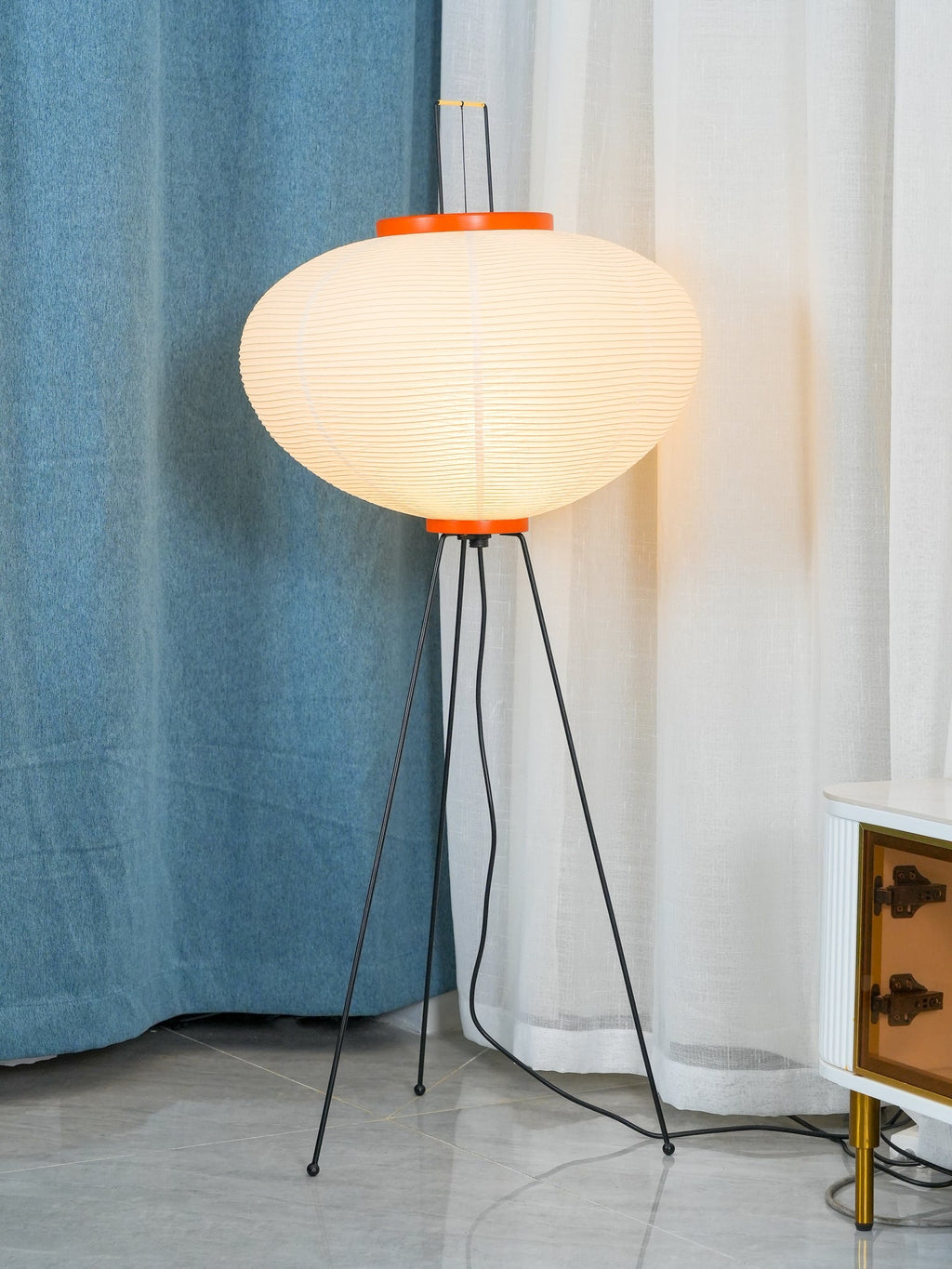 Rice Paper | Floor Lamp, Japanese Paper Lantern Standing Lamp, Japandi Floor Light for Living Room