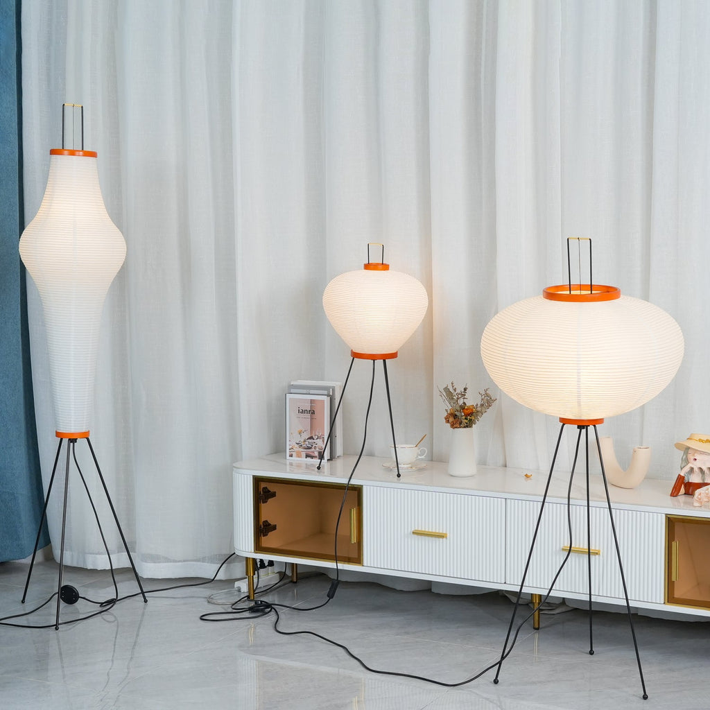 Rice Paper | Floor Lamp, Japanese Paper Lantern Standing Lamp, Japandi Floor Light for Living Room