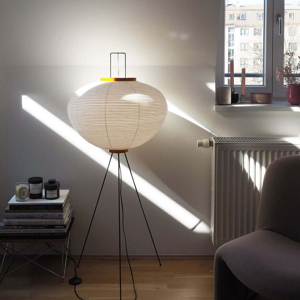Rice Paper | Floor Lamp, Japanese Paper Lantern Standing Lamp, Japandi Floor Light for Living Room