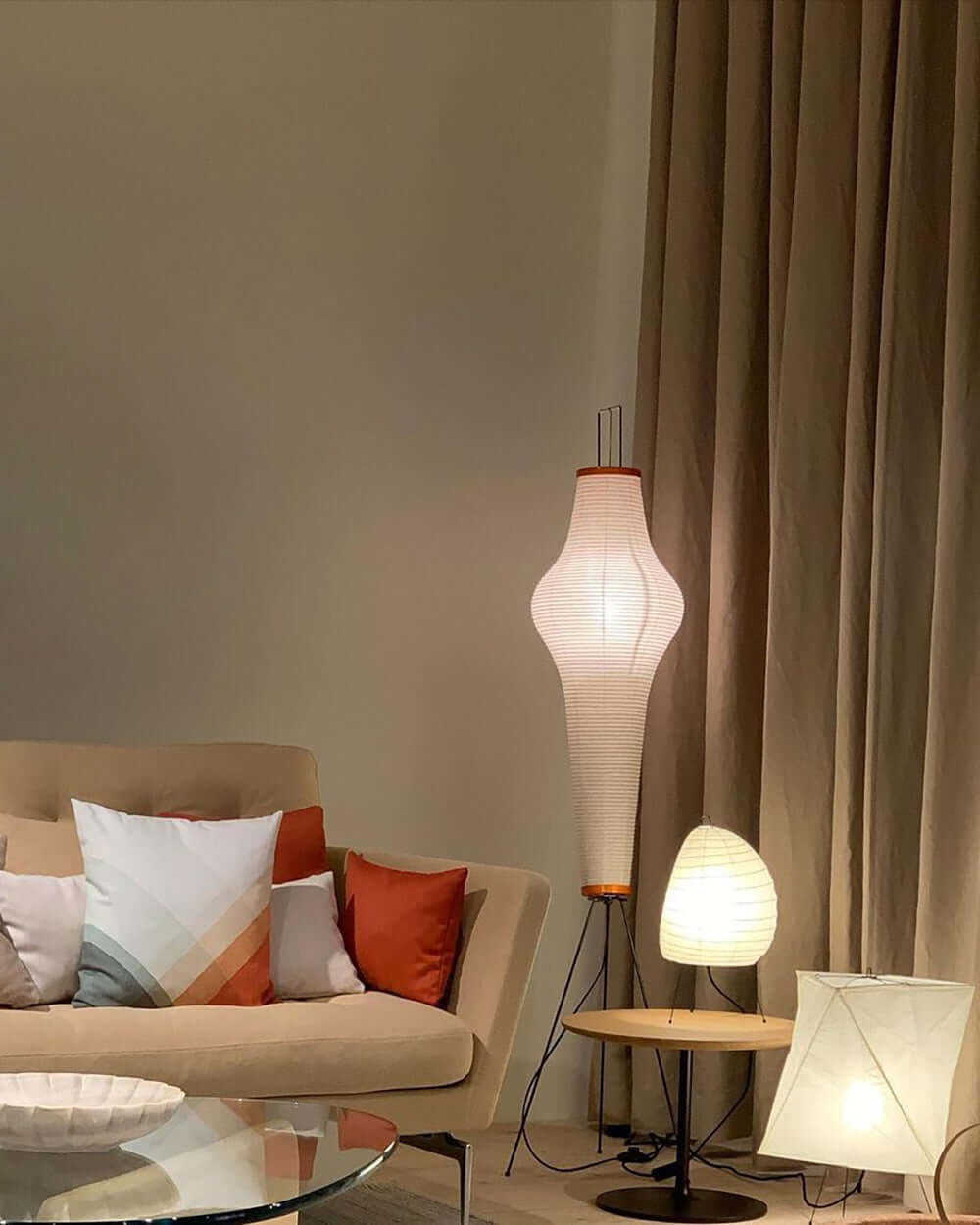 Rice Paper | Floor Lamp, Japanese Paper Lantern Standing Lamp, Japandi Floor Light for Living Room