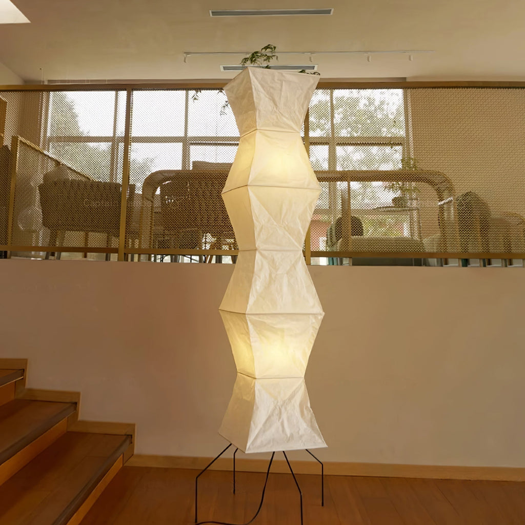Rice Paper | Floor Lamp, Japanese Paper Lantern Standing Lamp, Japandi Floor Light for Living Room