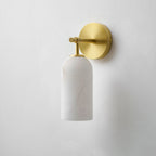 Corinth | Alabaster Wall Sconce, Cylinder Stone Wall Light in Gold, Bronze or Nickel