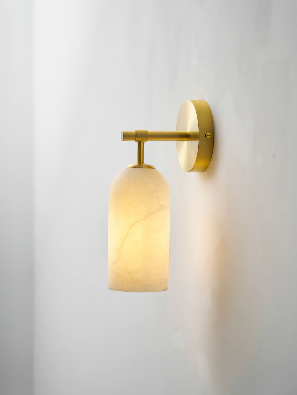 Corinth | Alabaster Wall Sconce, Cylinder Stone Wall Light in Gold, Bronze or Nickel