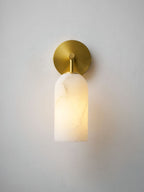 Corinth | Alabaster Wall Sconce, Cylinder Stone Wall Light in Gold, Bronze or Nickel
