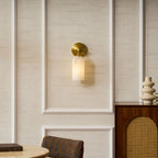 Corinth | Alabaster Wall Sconce, Cylinder Stone Wall Light in Gold, Bronze or Nickel