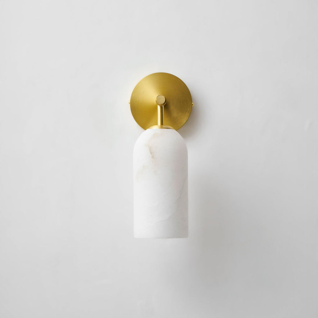 Corinth | Alabaster Wall Sconce, Cylinder Stone Wall Light in Gold, Bronze or Nickel