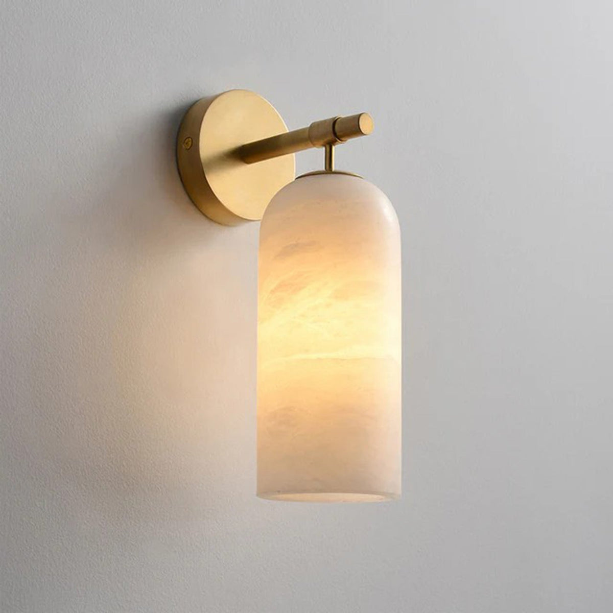 Corinth | Alabaster Wall Sconce, Cylinder Stone Wall Light in Gold, Bronze or Nickel