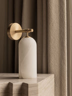 Corinth | Alabaster Wall Sconce, Cylinder Stone Wall Light in Gold, Bronze or Nickel