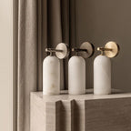 Corinth | Alabaster Wall Sconce, Cylinder Stone Wall Light in Gold, Bronze or Nickel