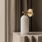 Corinth | Alabaster Wall Sconce, Cylinder Stone Wall Light in Gold, Bronze or Nickel