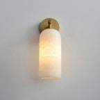 Corinth | Alabaster Wall Sconce, Cylinder Stone Wall Light in Gold, Bronze or Nickel