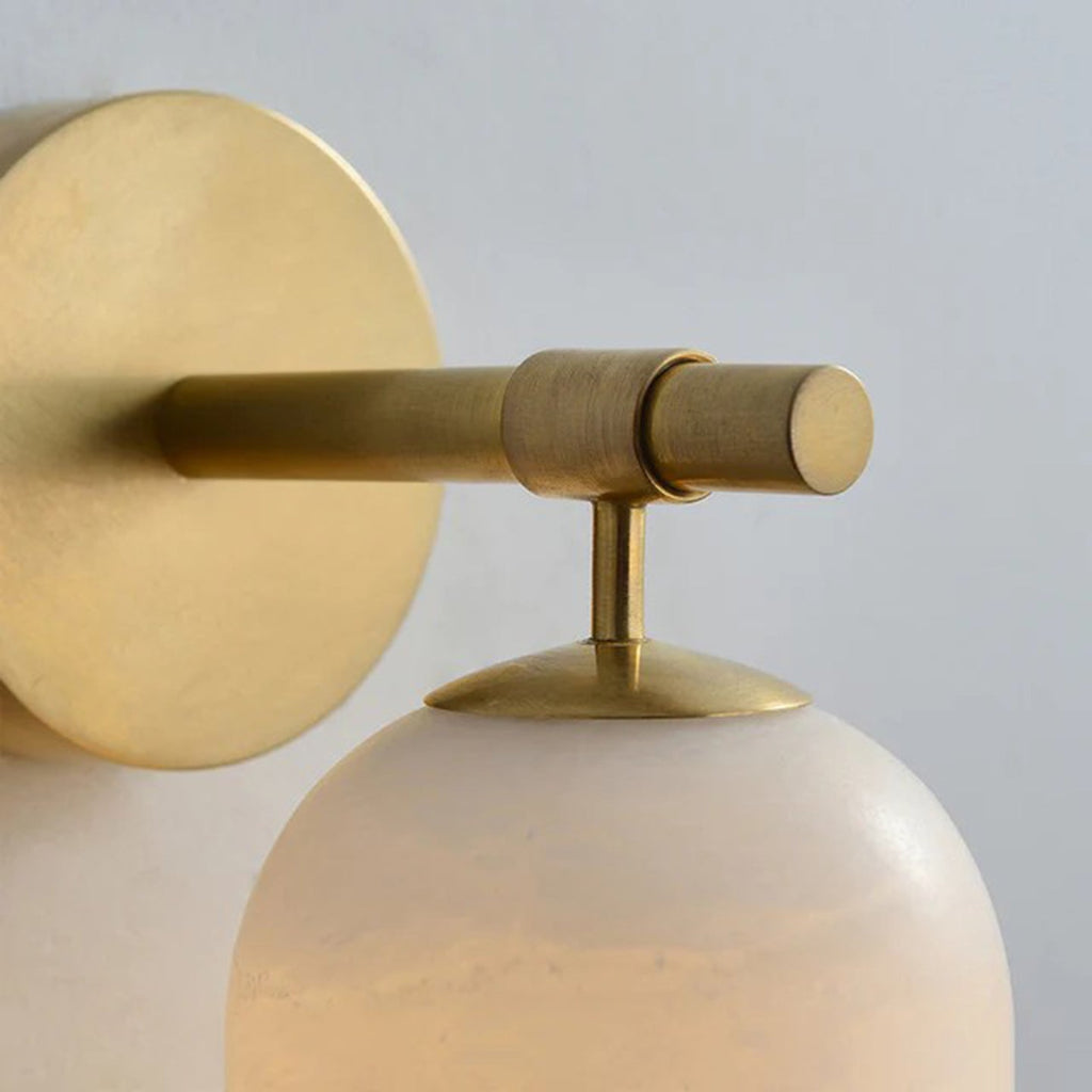 Corinth | Alabaster Wall Sconce, Cylinder Stone Wall Light in Gold, Bronze or Nickel