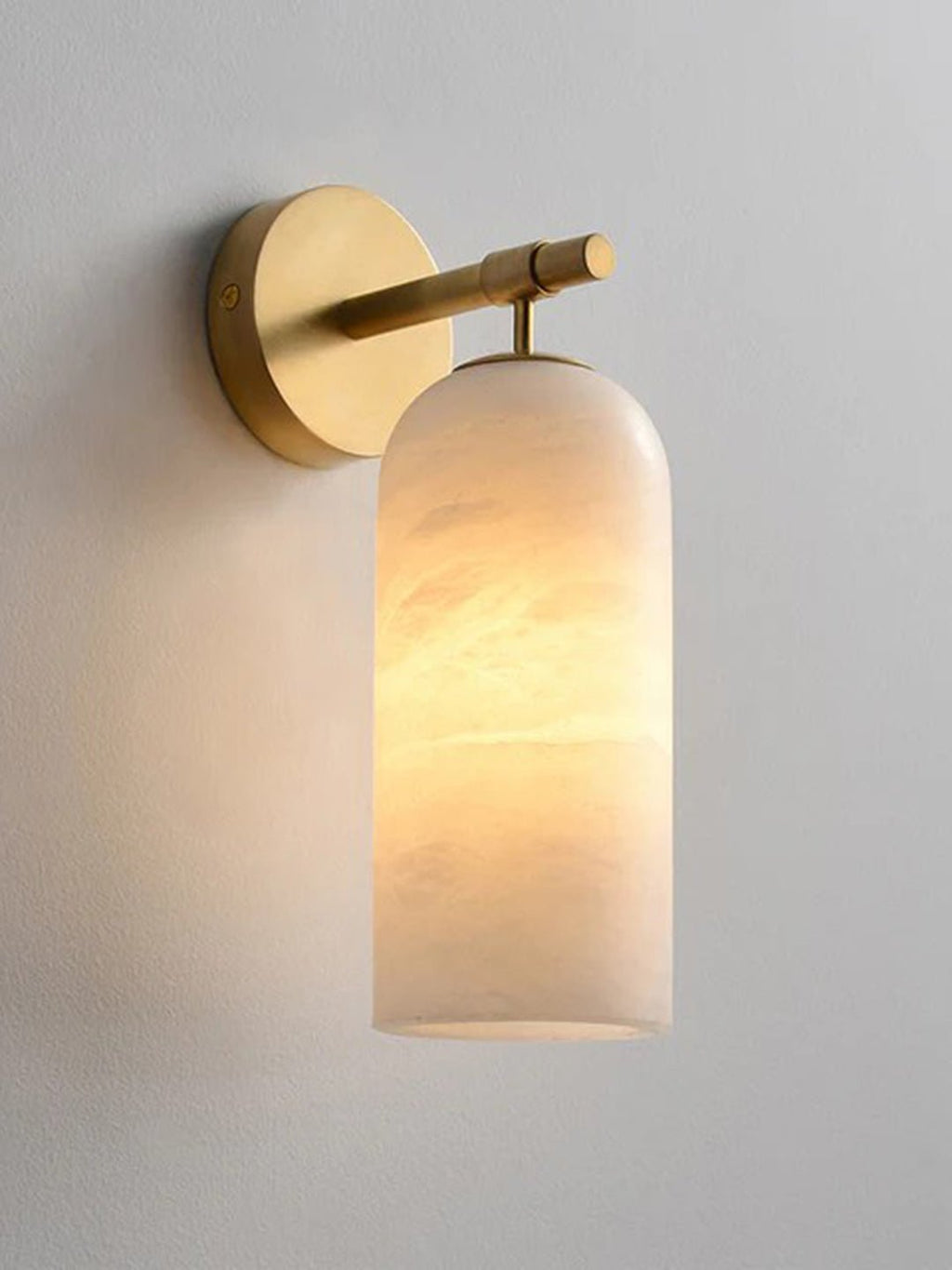 Corinth | Alabaster Wall Sconce, Cylinder Stone Wall Light in Gold, Bronze or Nickel