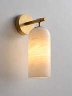 Corinth | Alabaster Wall Sconce, Cylinder Stone Wall Light in Gold, Bronze or Nickel