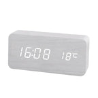 Timber | Wooden Digital Alarm Clock, LED Desk Clock with Temperature, Bedside Clock for Bedroom