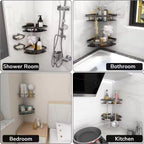 Aluma Curve | Aluminum Shower Caddy Shelf, Adhesive No Drill Bathroom Organizer, Rustproof Wall Mounted Shower Rack