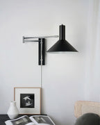 Anvia | Plug In Wall Lamp, Adjustable Arm Cone Wall Sconce for Bedroom and Reading Nook