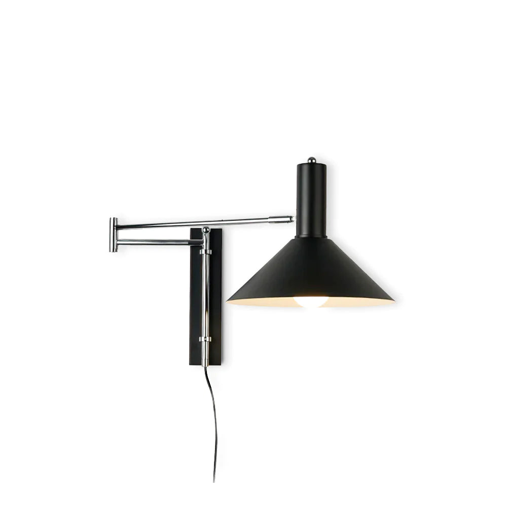 Anvia | Plug In Wall Lamp, Adjustable Arm Cone Wall Sconce for Bedroom and Reading Nook