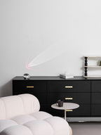 Ova | Crystal Glass Table Lamp, Oval Stone LED Accent Lamp, Sunset Projection Light for Bedroom