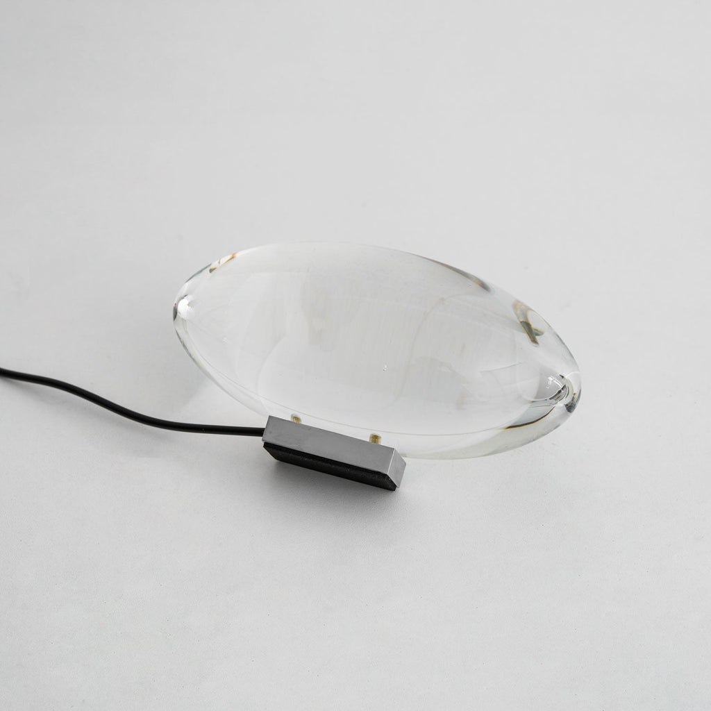 Ova | Crystal Glass Table Lamp, Oval Stone LED Accent Lamp, Sunset Projection Light for Bedroom