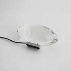 Ova | Crystal Glass Table Lamp, Oval Stone LED Accent Lamp, Sunset Projection Light for Bedroom