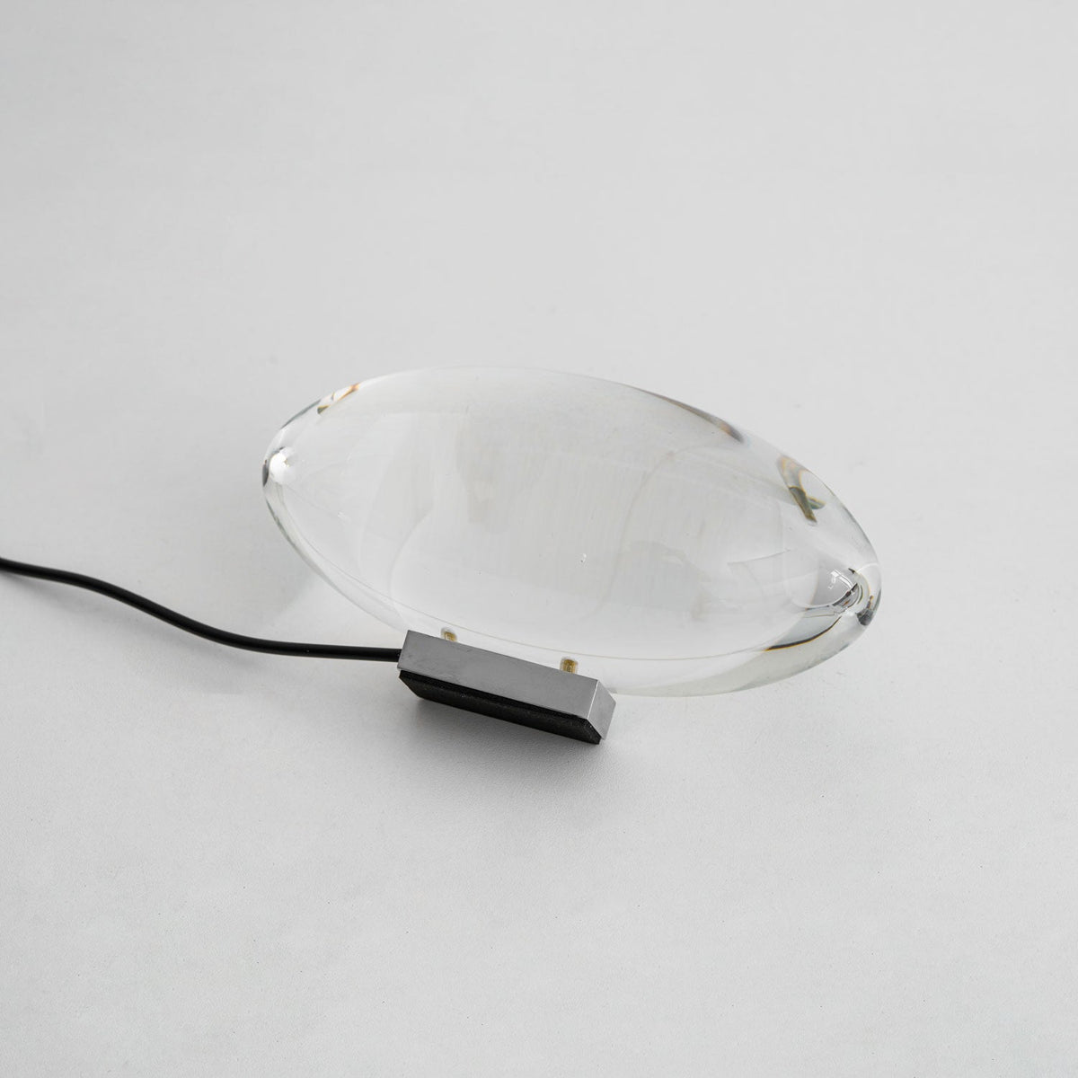 Ova | Crystal Glass Table Lamp, Oval Stone LED Accent Lamp, Sunset Projection Light for Bedroom