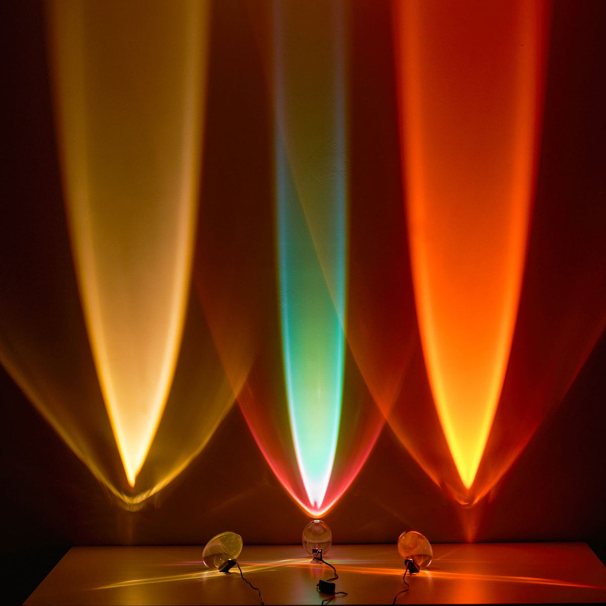 Ova | Crystal Glass Table Lamp, Oval Stone LED Accent Lamp, Sunset Projection Light for Bedroom