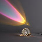 Ova | Crystal Glass Table Lamp, Oval Stone LED Accent Lamp, Sunset Projection Light for Bedroom