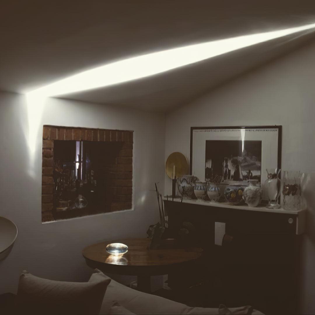 Ova | Crystal Glass Table Lamp, Oval Stone LED Accent Lamp, Sunset Projection Light for Bedroom