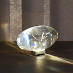 Ova | Crystal Glass Table Lamp, Oval Stone LED Accent Lamp, Sunset Projection Light for Bedroom
