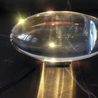Ova | Crystal Glass Table Lamp, Oval Stone LED Accent Lamp, Sunset Projection Light for Bedroom
