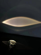 Ova | Crystal Glass Table Lamp, Oval Stone LED Accent Lamp, Sunset Projection Light for Bedroom